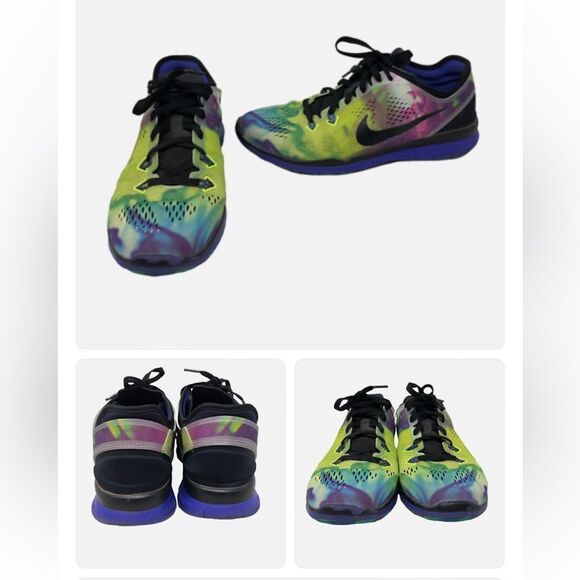 Nike Free 5.0  Black and Purple Green Athletic Shoes Women’s Size 6 US - Picture 6 of 11